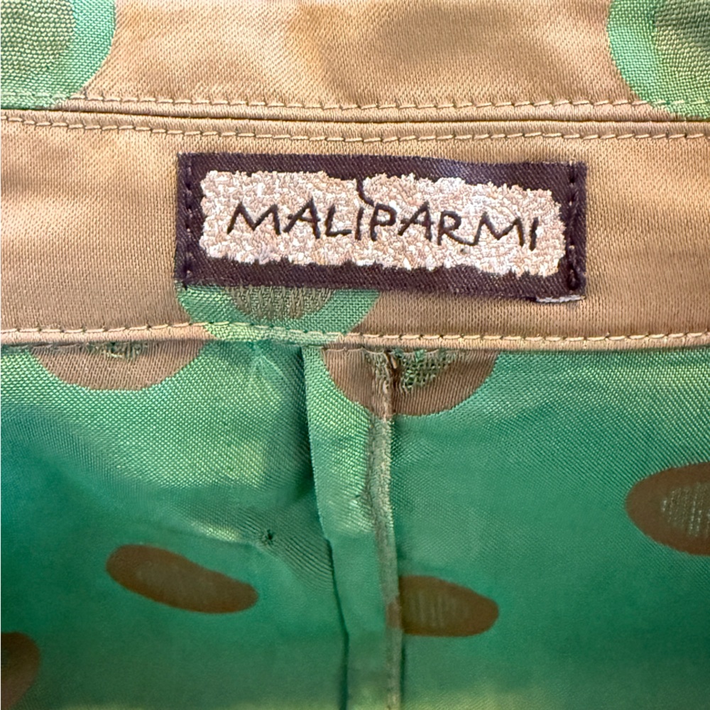 Maliparmi Tan Blazer with Green Polka Dots - Picture 5 of 16